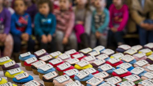 Nagyberény, 2017. március 2.
Arany János verssoraival díszített sütemények a költõ születésének 200. évfordulója alkalmából rendezett ünnepségen a nagyberényi Dr. Faust Miklós Általános Iskolában 2017. március 2-án.
MTI Fotó: Bodnár Boglárka