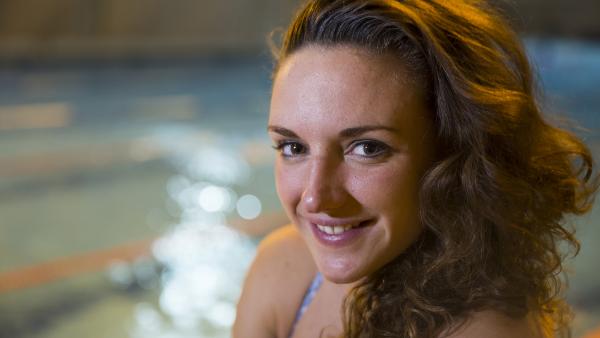 Hosszú Katinta tart edzést a Császár-Komjádi Sportuszodában