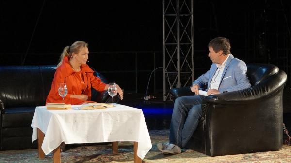 Film a víz fölött:  Udvaros Dorottyával Szabó László beszélgetett. Fotó: behir.hu