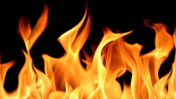 Close-up of fire and flames on a black background (Huge file)