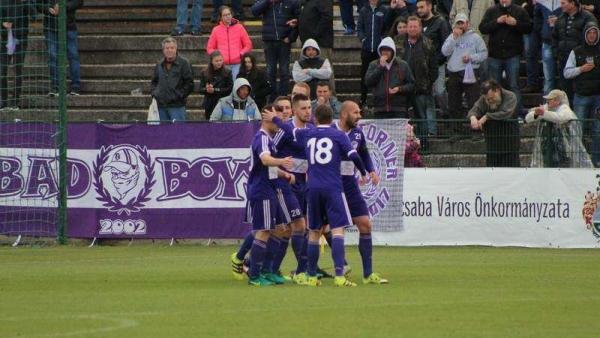 Urbin Péter idénybeli hatodik gólja lila-fehér győzelmet ért (Fotó: Békéscsaba 1912 Előre)