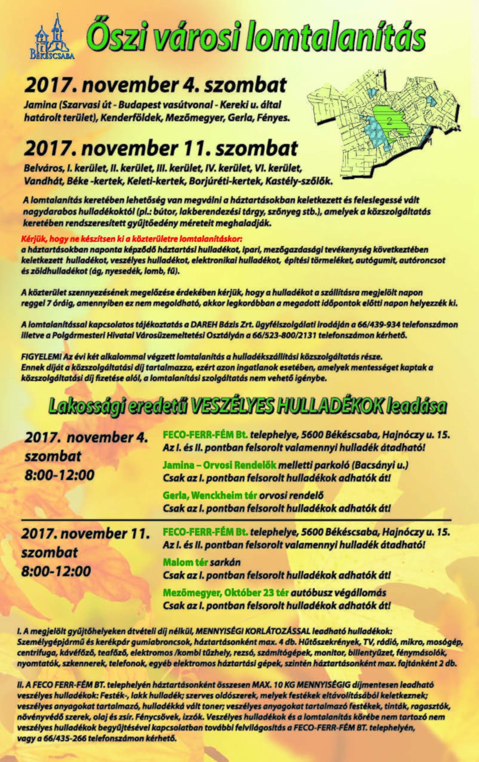 2017 őszi Lomtalanítás Békéscsaba