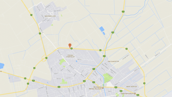 Baleset történt a 44-es Békéscsabát elkerülő szakaszán. Forrás: Google Térkép
