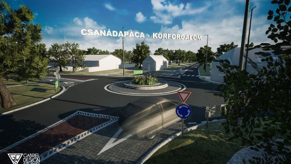 Látványterv a csanádapácai körforgalomról