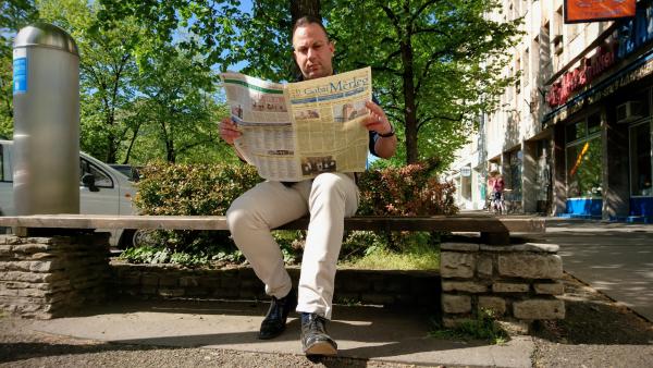 Horváth Szabolcs, a 7.TV műsorvezetője már forgatja az új Csabai Mérleget. Fotó: VD