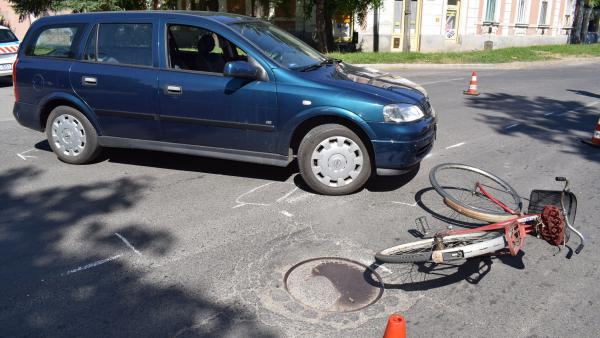 Baleset Gyulán, 2018.05.14-én. Fotó: police.hu