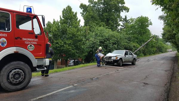 Baleset Békésen. Fotó: Kovács Dénes