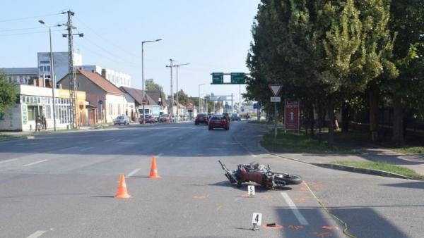 Baleset Békéscsabán, 2018.09.20.-án. Fotó: police.hu.