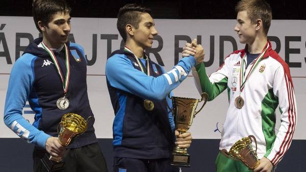 Keszthelyi Zsombort (jobbra) csak két olasz versenyző előzte meg a fővárosban (Fotó: hunfencing.hu)