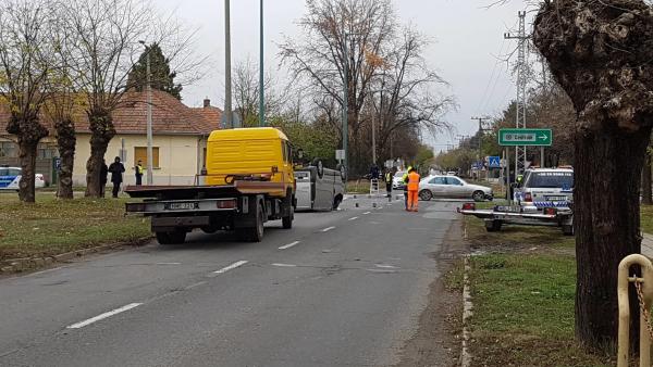 Baleset történt Gyulán. Fotó: Kovács Dénes