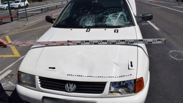 Baleset a 44-es számú főúton 2018. áprilisában. Fotó: police.hu