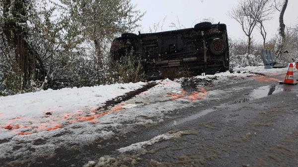 Baleset Csabacsűdnél 2018.12.15.-én. Fotó: Kovács Dénes