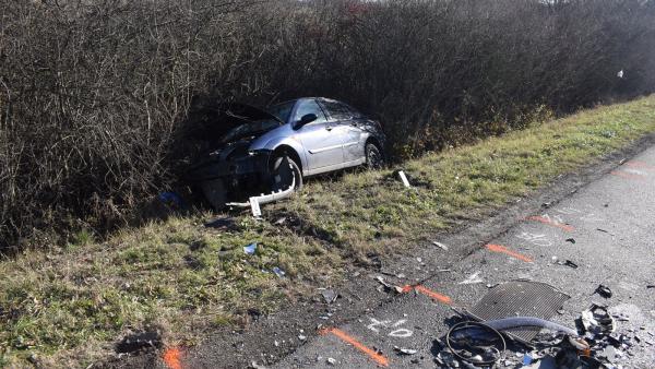 Baleset Gyula külterületén 2018.12.05-én. Fotó: police.hu