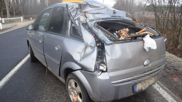 Baleset Mezőberénynél. Fotó: police.hu