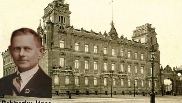 Babinszky János portréja és József főherceg egykori budai palotája 1928-ban