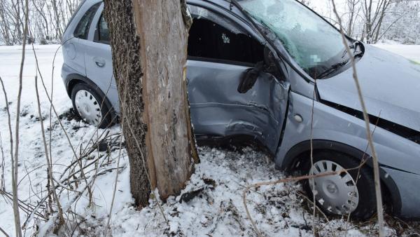 Baleset Kétegyházán, 2019.01.22.-én. Fotó: police.hu