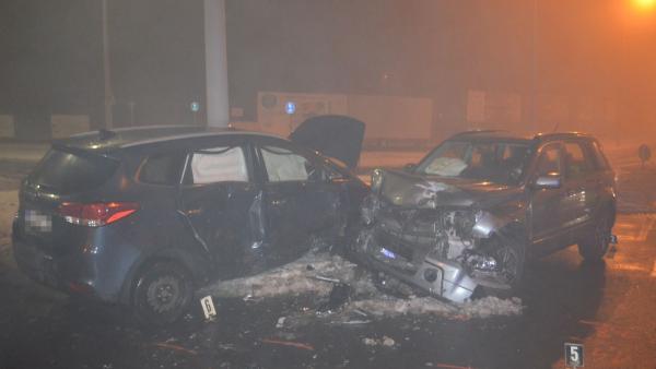 Baleset Békéscsabán, 2019.01.23.-án. Fotó: police.hu