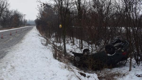 Baleset Orosháza és Nagyszénás között 2019.01.09.-én. Fotó: police.hu
