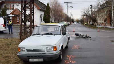 Orosházán, a Dózsa utcában történt baleset. Fotó: police.hu