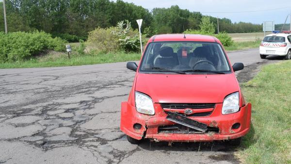 Baleset történt Békéscsaba és Doboz között (fotó: police.hu)