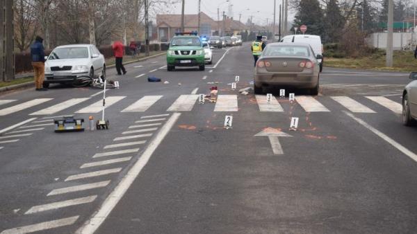 Baleset Sarkadon, 2018. december 14-én. Fotó: police.hu