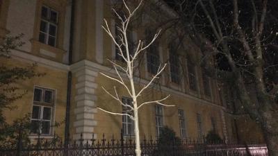 A Gyulai Törvényszék épülete is sötétbe borult a Föld órája alatt. Fotó: törvényszék