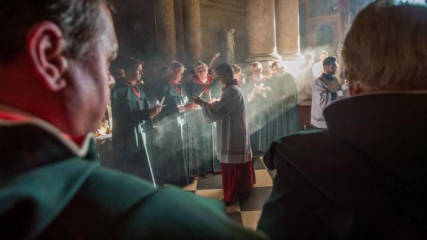 Húsvéti vigília a Szent István-bazilikában 2019. április 20-án.
MTI/Balogh Zoltán