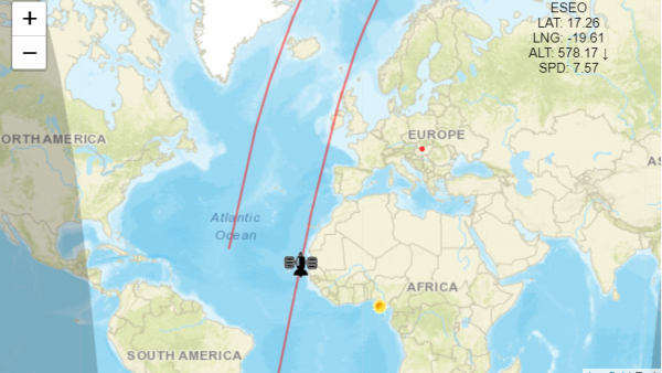 Az interneten is nyomon lehet követni, hol tart a diákműhold. Forrás: ESEO