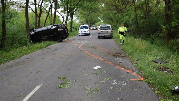 Baleset Gyula külterületén (Fotó: police.hu)