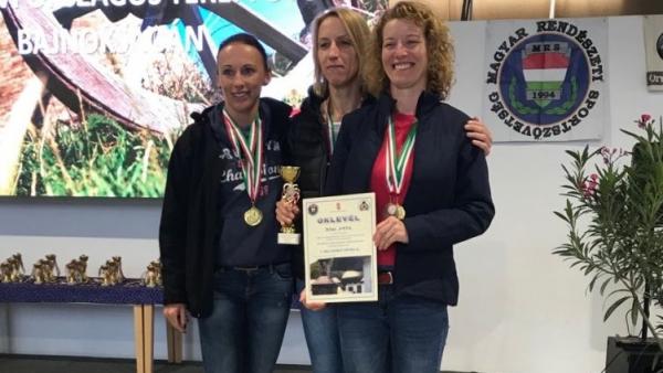 A női csapat tagjai Gyebnár Éva r. hadnagy, Frankó Csilla r. őrnagy, és Püski Krisztina r. főhadnagy a korosztályukban csapat győzelmet arattak. Fotó: police.hu