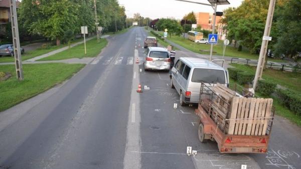 Baleset Gyomaendrődön. Fotó: police.hu