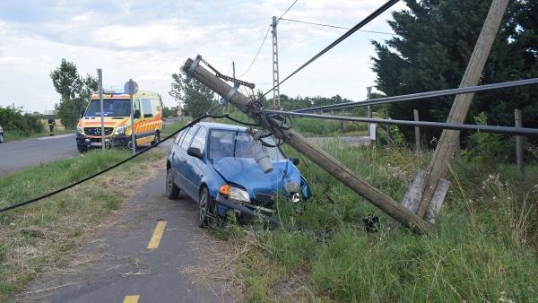Baleset Szarvason, 2019.07.08.-án. Fotó: police.hu