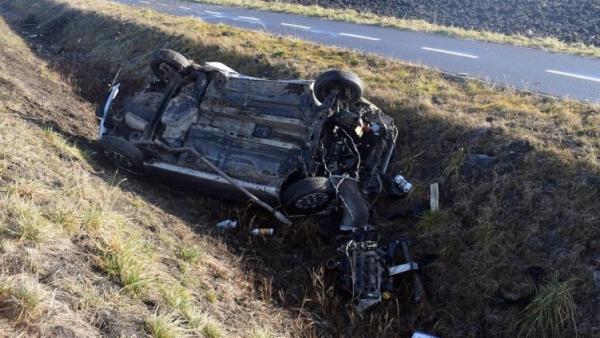 Baleset a 47-es főúton 2019 január 1-jén. Fotó: police.hu