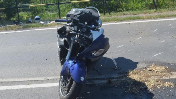 Motoros baleset Békéscsaba külterületén, 2019.08.20.-án. Fotó: police.hu