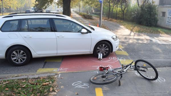 Baleset Békéscsabán, 2019.10.28.-án. Fotó: police.hu