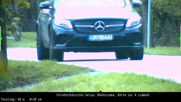Gyorshajtót fényképezett a traffipax Békéscsabán. Fotó: police.hu