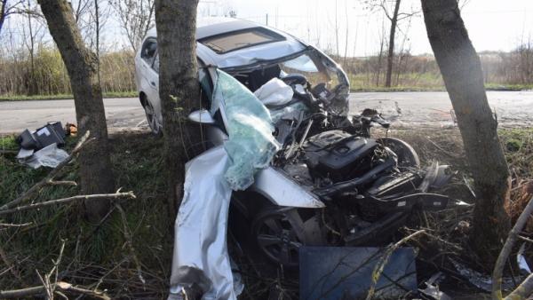 Szarvason történt baleset 2019.11.17.-én. Fotó: police.hu