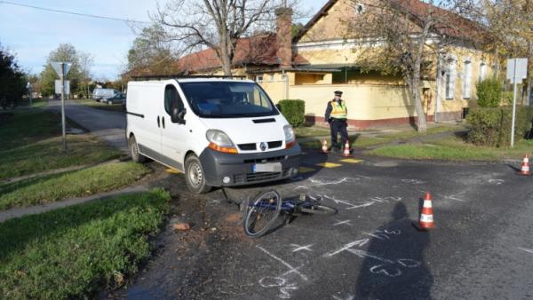Baleset Orosházán 2019.11.05.-én. Fotó: police.hu