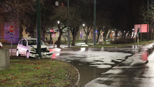 Baleset Gyulán, 2020. január 29.-én. Fotó: police.hu