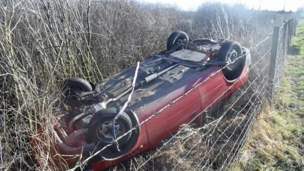 Baleset Dobozon 2020.02.11-én. Fotó: police.hu