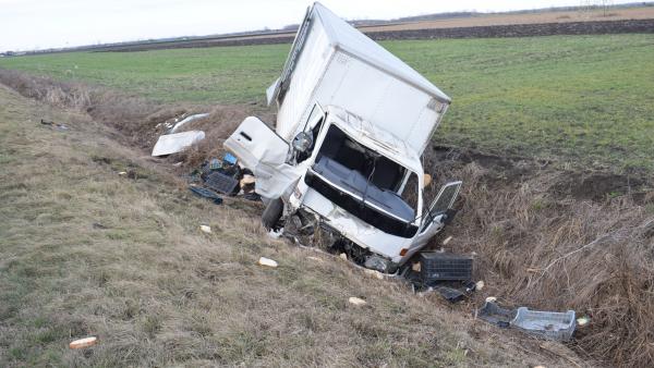 Baleset Békés külterületén 2020.02.05.-én. Fotó: police.hu