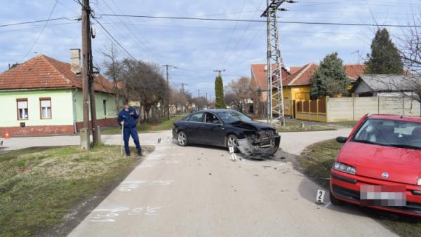 Baleset Békéscsabán 2020.3.03.-án. Fotó: police.hu