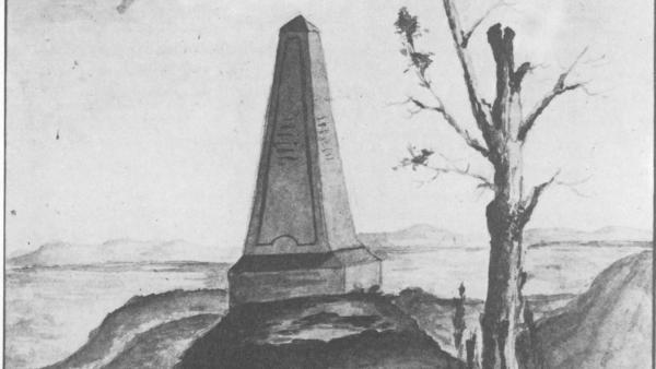 A koleradombok az emlékoszloppal