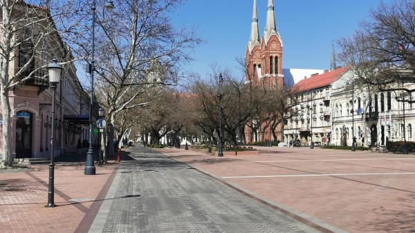 Most szinte üresek az utcák Békéscsabán is (fotó: Kliment Pál)