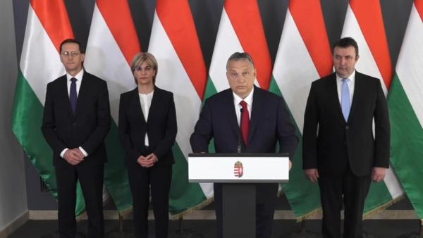 Orbán Viktor miniszterelnök bejelenti az öt programból álló gazdaságvédelmi akciótervet Fotó: behir.hu