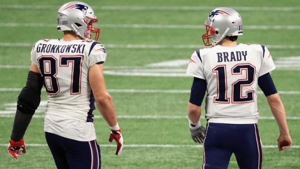 Gronkowski és Brady 2019. február 3-án – Mike Ehrmann/Getty Images/AFP