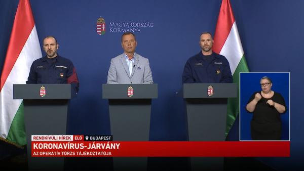 Az operatív törzs sajtótjákékoztatója 2020.05.9.-én. Fotó: kormany.hu