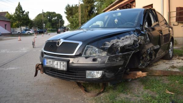 Baleset Dombegyházon 2020.08.02.-én. Fotó: police.hu