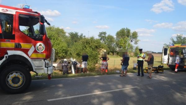 Baleset Szarvas külterületén 2020.09.11.-én. Forrás: police.hu