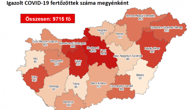 Koronavírus-térkép 2020.09.09.-én. Forrás: koronavirus.gov.hu